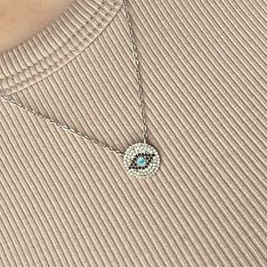 Sterling Silver Evil Eye Necklace
